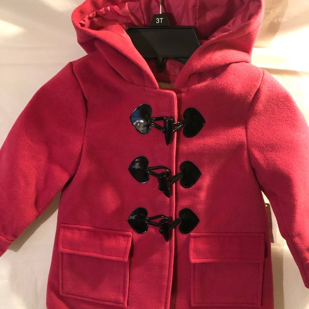 Pink with black accents new with tags toddler Peacoat